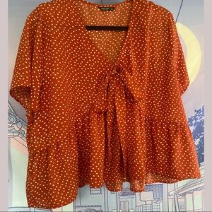 SHEIN Curve Oversized Bow-Front Blouse (3X)